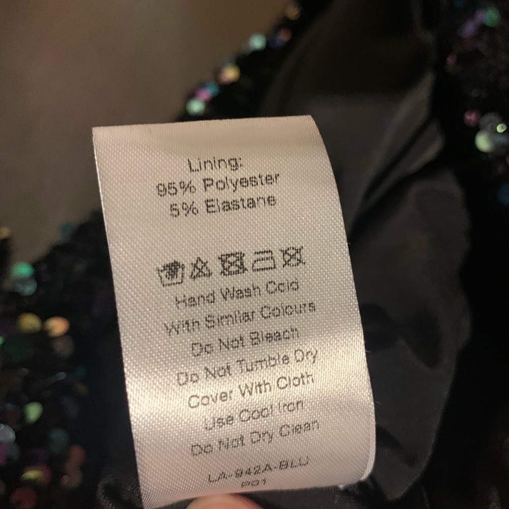 Lavish Alice Sequin Velvet Off Shoulder Asymmetric Cocktail Mini Dress Size 6 - Picture 7 of 8